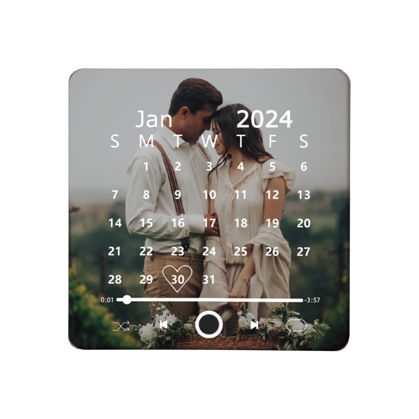 Personalized 1-Photo and Date Magnetic Music Frame – A Timeless Couple’s Gift | Jessemade