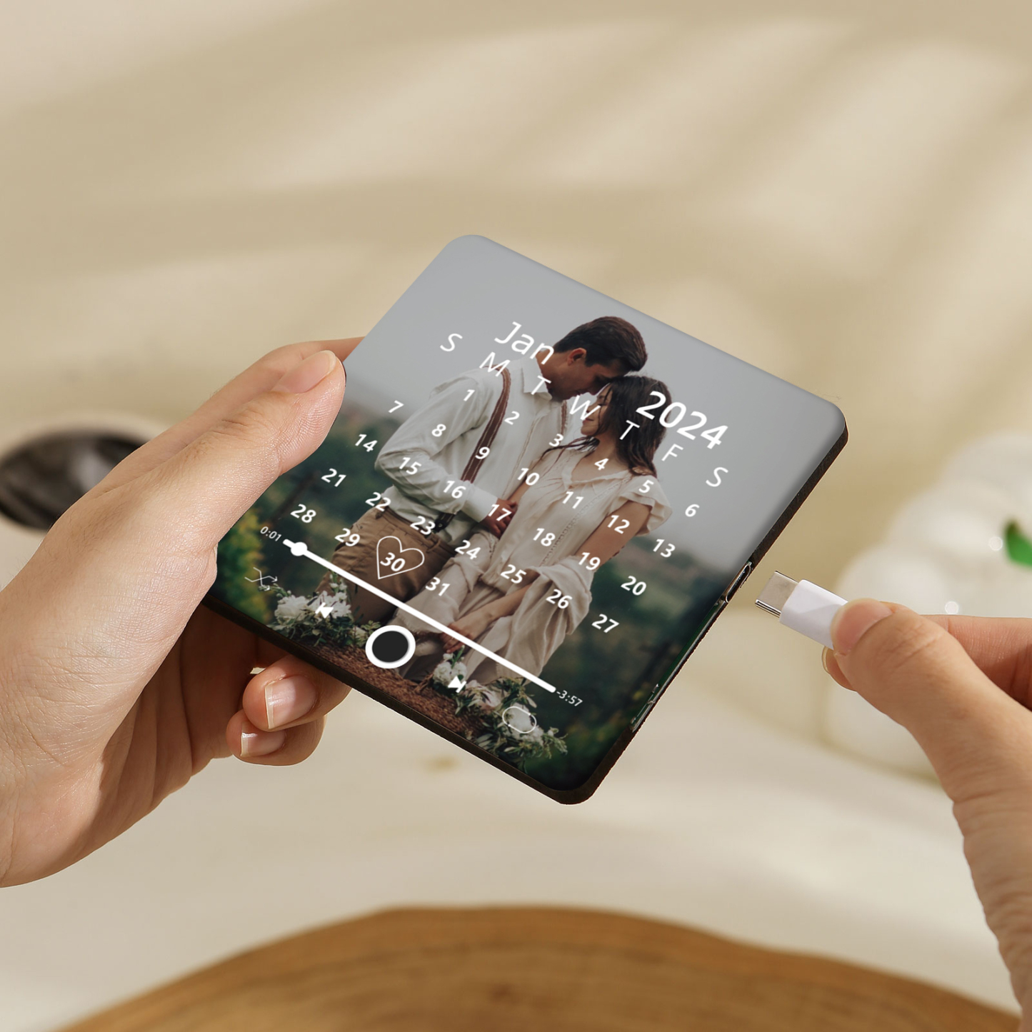 Personalized 1-Photo and Date Magnetic Music Frame – A Timeless Couple’s Gift | Jessemade