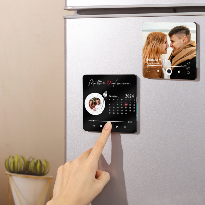 Personalized Fridge Magnet with Photo, Names & Date – A Romantic Couple Keepsake | Jessemade
