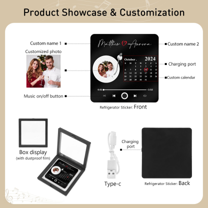 Personalized Fridge Magnet with Photo, Names & Date – A Romantic Couple Keepsake | Jessemade