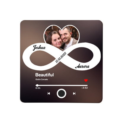 Personalized Magnetic Music Frame – Custom Photo, Date, Names & Song for Couples | Jessemade
