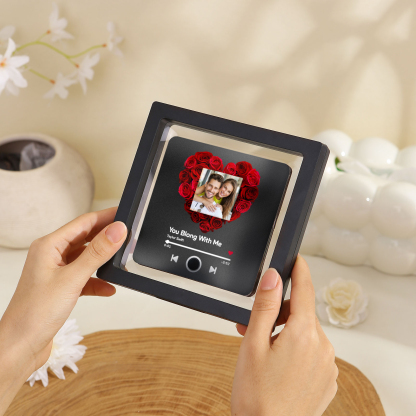 Personalized Photo Fridge Magnet with Favorite Song – Elegant Gift for Couples in Black/Color/Matt Black/Red | Jessemade