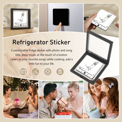 Personalized Hand-Holding Refrigerator Sticker with Custom 3 Names and Music Thoughtful Gift for Mum | Jessemade