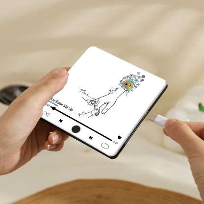 Personalized Hand-Holding Refrigerator Sticker with Custom 3 Names and Music Thoughtful Gift for Mum | Jessemade