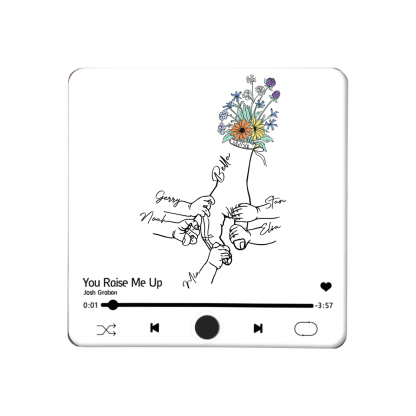 Personalized Hand-Holding Refrigerator Sticker with Custom 6 Names and Music Thoughtful Gift for Mum | Jessemade