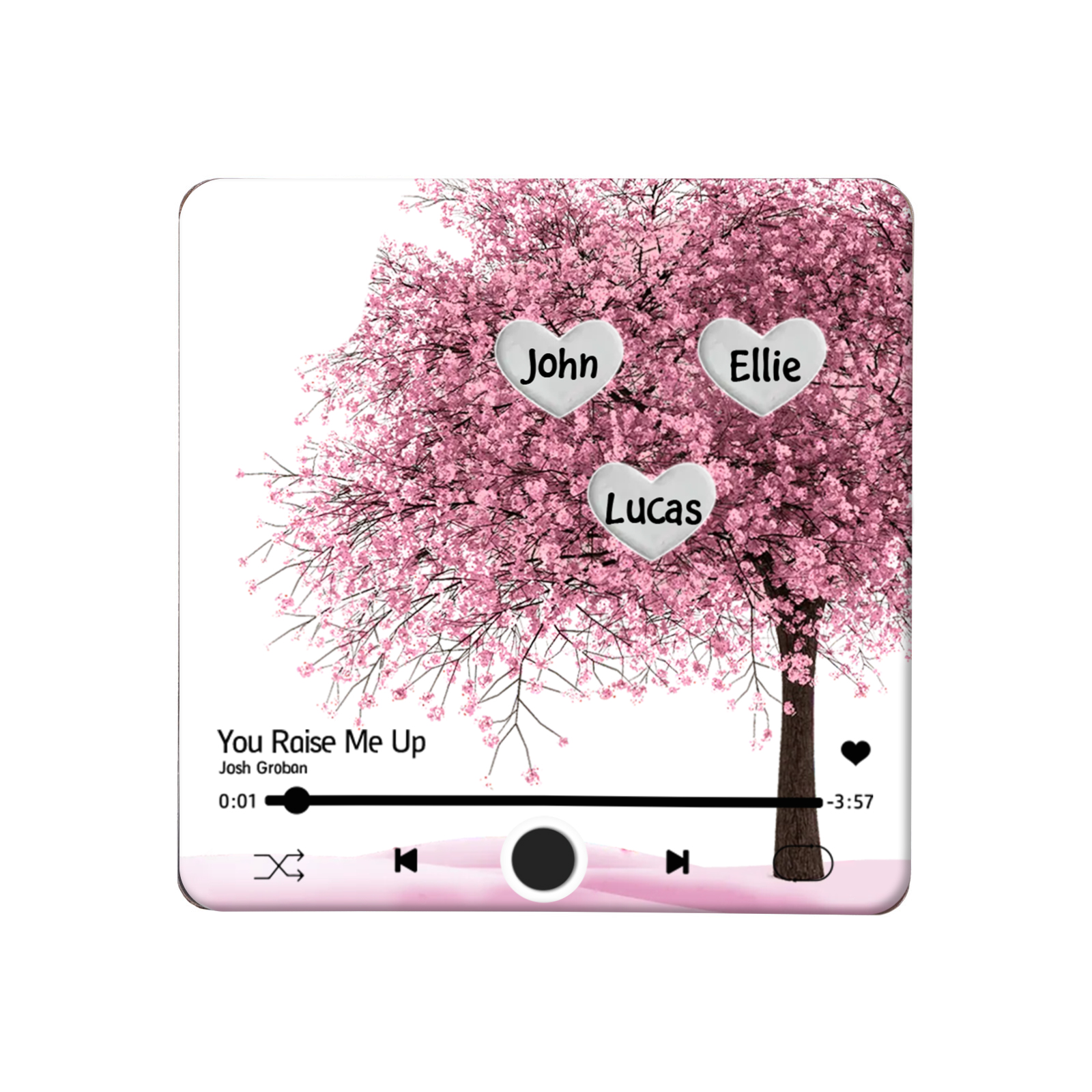 Personalized Acrylic Refrigerator Magnet with Custom 3 Names and Song Gift for Parents | Jessemade