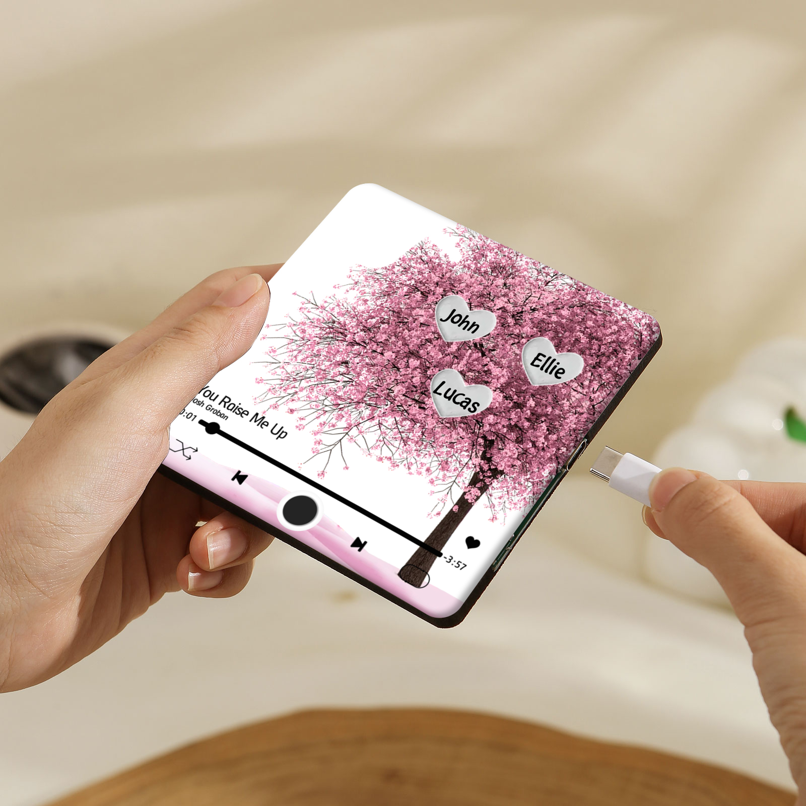 Personalized Acrylic Refrigerator Magnet with Custom 3 Names and Song Gift for Parents | Jessemade