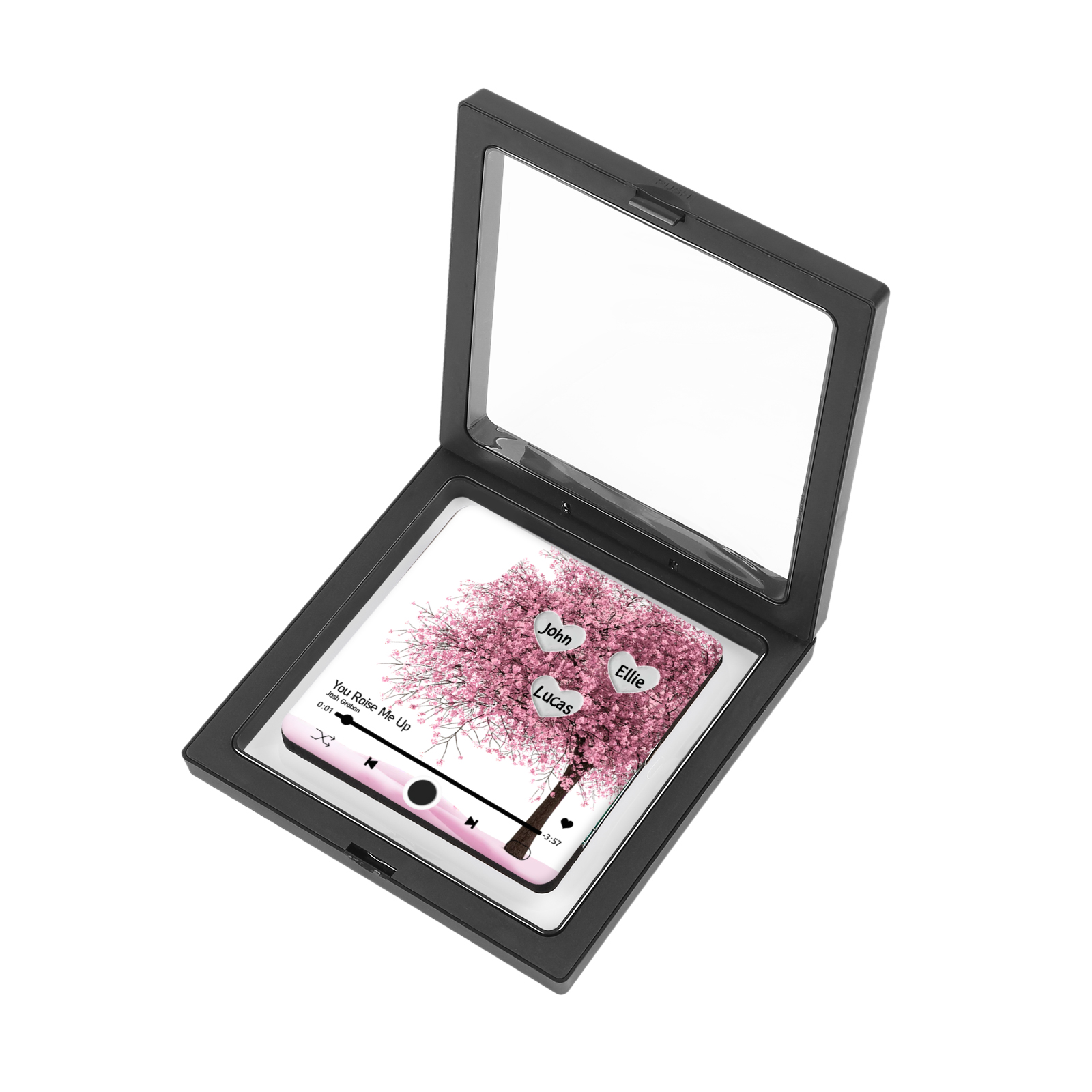 Personalized Acrylic Refrigerator Magnet with Custom 3 Names and Song Gift for Parents | Jessemade