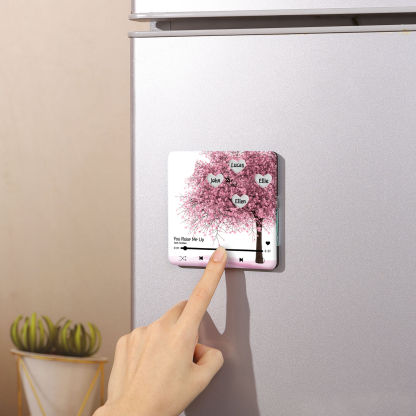 Personalized Acrylic Refrigerator Magnet with Custom 4 Names and Song Gift for Parents | Jessemade