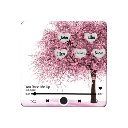 Personalized Acrylic Refrigerator Magnet with Custom 5 Names and Song Gift for Parents | Jessemade