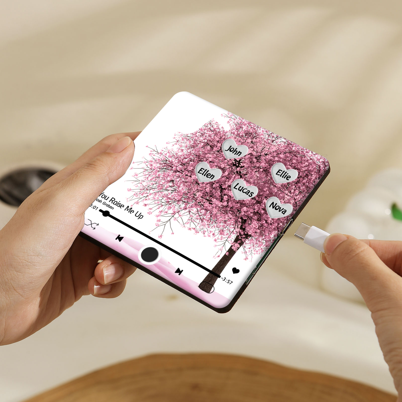 Personalized Acrylic Refrigerator Magnet with Custom 5 Names and Song Gift for Parents | Jessemade