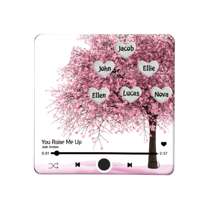 Personalized Acrylic Refrigerator Magnet with Custom 6 Names and Song Gift for Parents | Jessemade