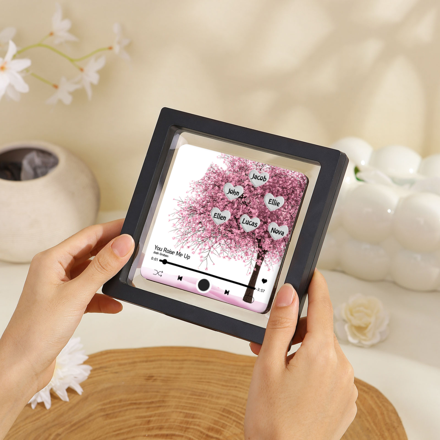 Personalized Acrylic Refrigerator Magnet with Custom 6 Names and Song Gift for Parents | Jessemade