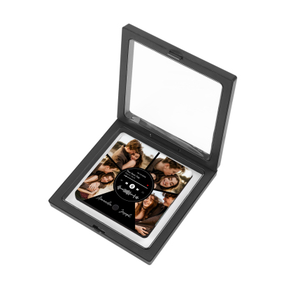 Personalized Music Refrigerator Sticker with 4 Photos, 2 Names, 1 Date, and Favorite Song – Valentine's Day Gift for Him/Her | Jessemade