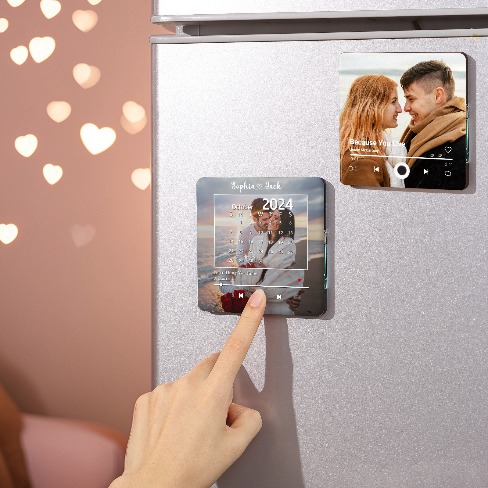 Personalized Music Fridge Magnet with Photo, Names & Date – Unique Valentine's Gift for Him/Her | Jessemade | Jessemade