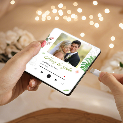 Personalized Music Fridge Sticker with 2 Names, 1 Photo & 1 Song – Romantic Valentine’s Day Gift for Him/Her | Jessemade