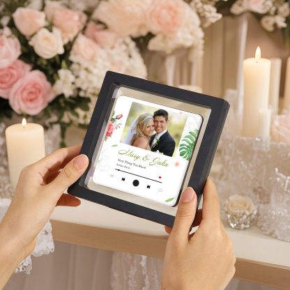 Personalized Music Fridge Sticker with 2 Names, 1 Photo & 1 Song – Romantic Valentine’s Day Gift for Him/Her | Jessemade