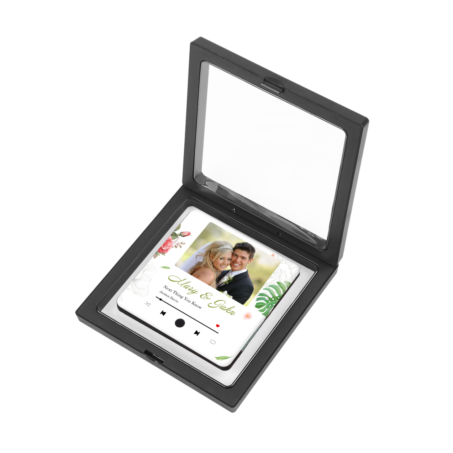 Personalized Music Fridge Sticker with 2 Names, 1 Photo & 1 Song – Romantic Valentine’s Day Gift for Him/Her | Jessemade