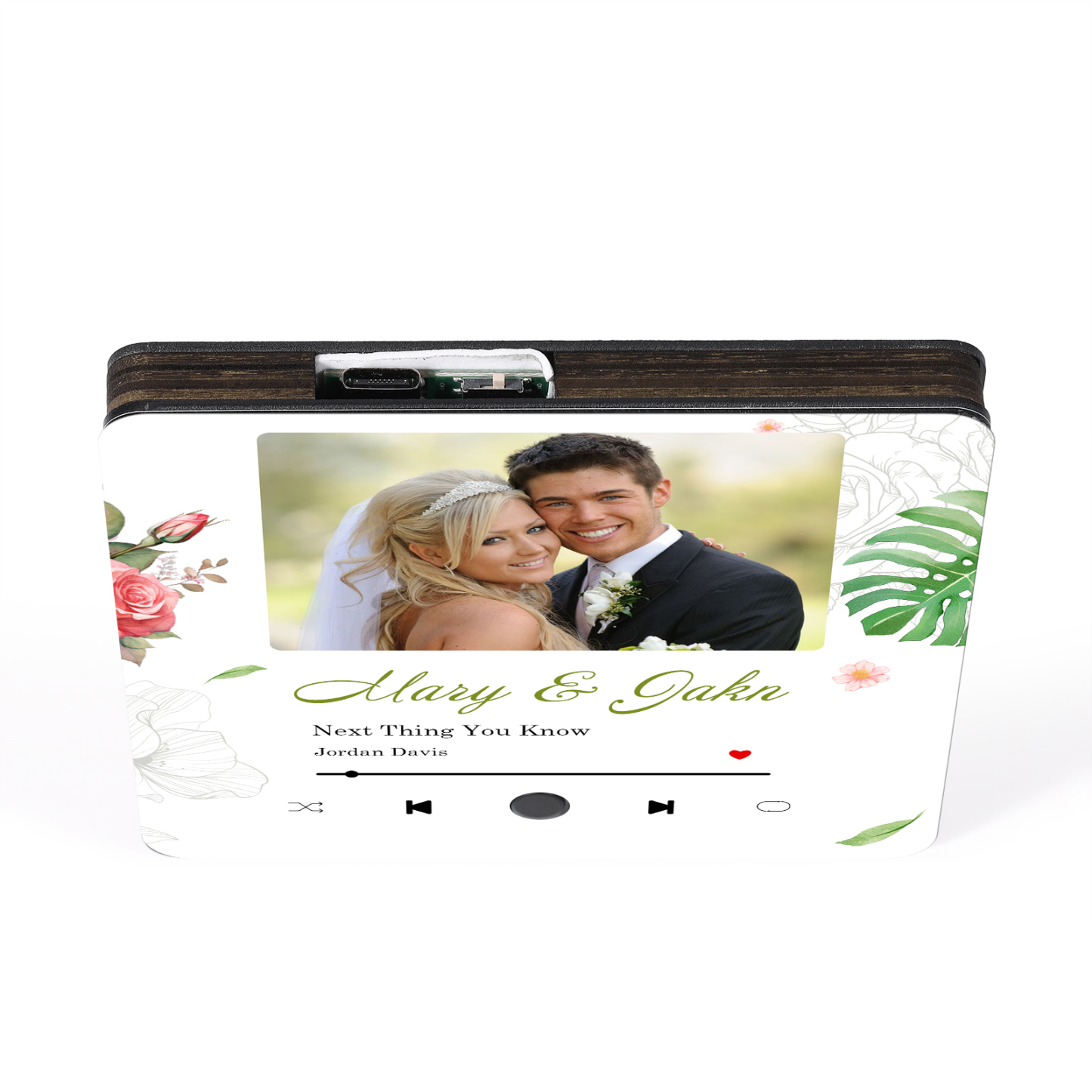 Personalized Music Fridge Sticker with 2 Names, 1 Photo & 1 Song – Romantic Valentine’s Day Gift for Him/Her | Jessemade