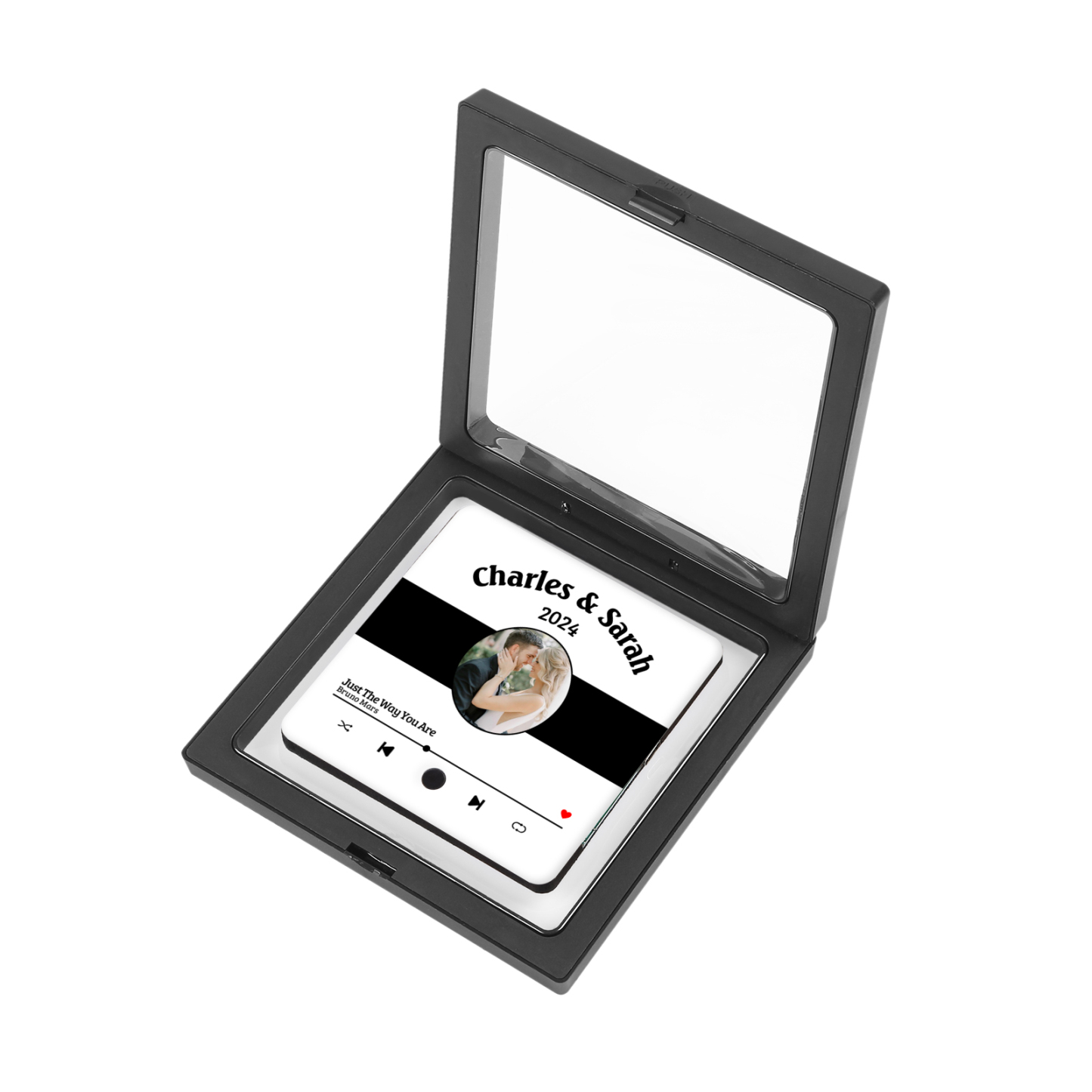 Personalized Music Fridge Sticker with 2 Names, 1 Photo & 1 Song – Romantic Valentine’s Day Gift for Him/Her | Jessemade