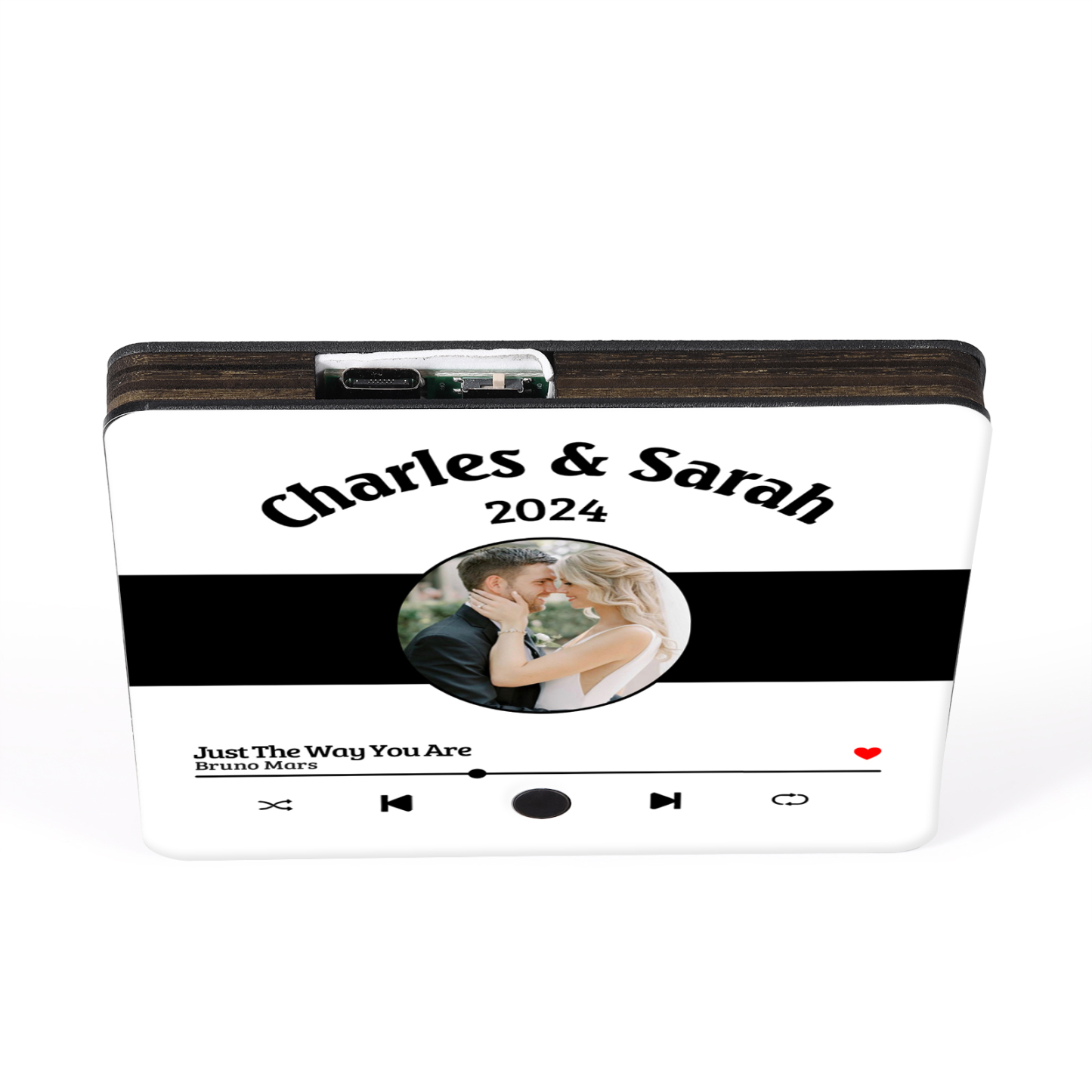 Personalized Music Fridge Sticker with 2 Names, 1 Photo & 1 Song – Romantic Valentine’s Day Gift for Him/Her | Jessemade