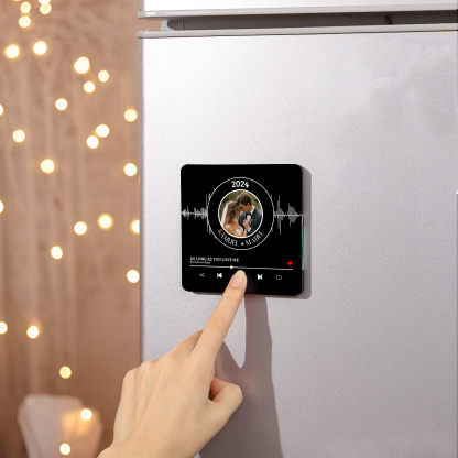 Personalized Music Fridge Magnet with 2 Names, 1 Photo & 1 Song – Valentine’s Day Gift for Him | Jessemade