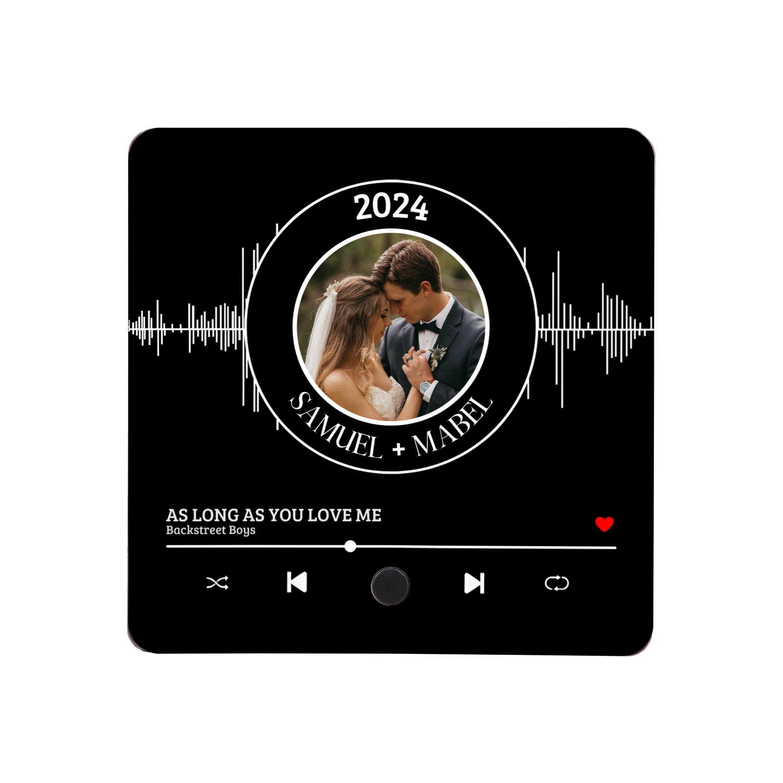 Personalized Music Fridge Magnet with 2 Names, 1 Photo & 1 Song – Valentine’s Day Gift for Him | Jessemade