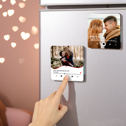 Personalized Music Refrigerator Sticker with Photo & Favorite Song – Valentine’s Gift for Him/Her | Jessemade