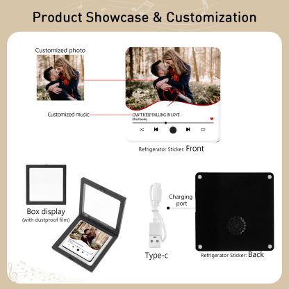 Personalized Music Refrigerator Sticker with Photo & Favorite Song – Valentine’s Gift for Him/Her | Jessemade