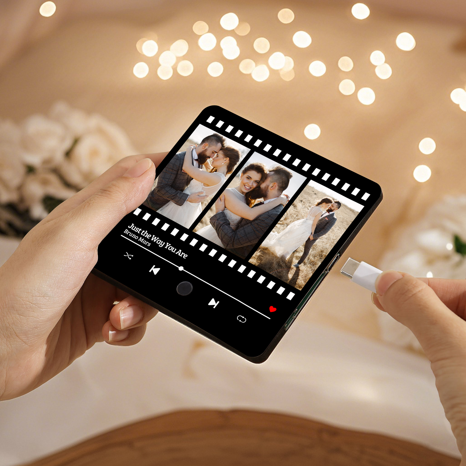 Personalized Music Refrigerator Sticker – Custom 3 Photos & 1 Song | Valentine’s Day Gift for Him/Her | Jessemade