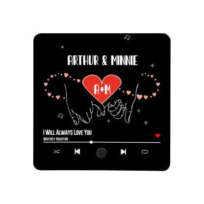 Personalized Music Fridge Magnet with 2 Names, 2 Letters & Song | Valentine’s Day Gift for Him/Her | Jessemade