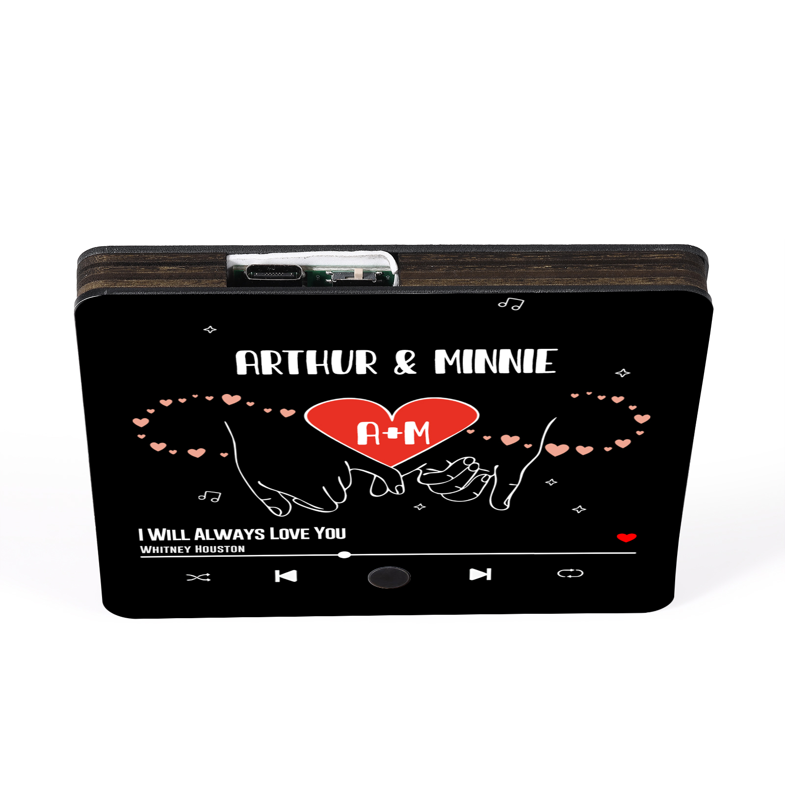 Personalized Music Fridge Magnet with 2 Names, 2 Letters & Song | Valentine’s Day Gift for Him/Her | Jessemade