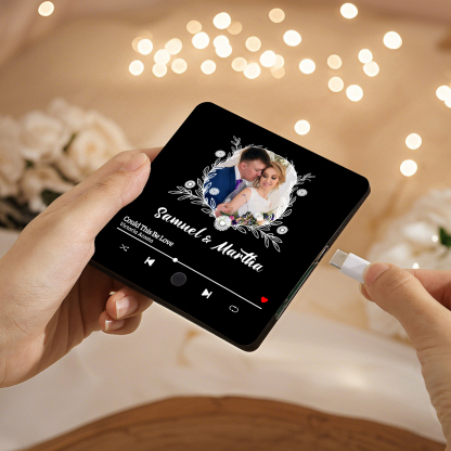 Personalized Music Fridge Magnet with Custom Photo, 2 Names & Song – Perfect Valentine’s Day Gift for Him/Her | Jessemade