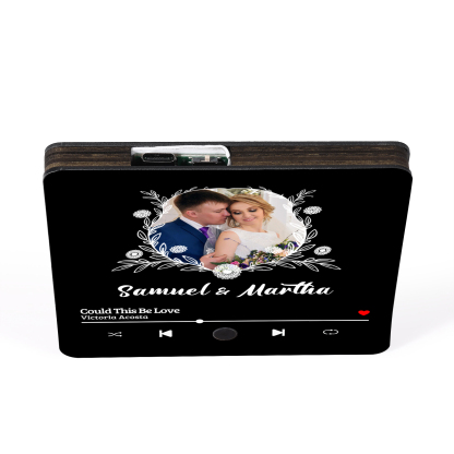 Personalized Music Fridge Magnet with Custom Photo, 2 Names & Song – Perfect Valentine’s Day Gift for Him/Her | Jessemade