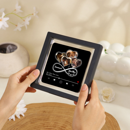 Personalized Music Fridge Magnet – Custom 4 Photos, 2 Names & Favorite Song | Valentine’s Day Gift for Him/Her | Jessemade