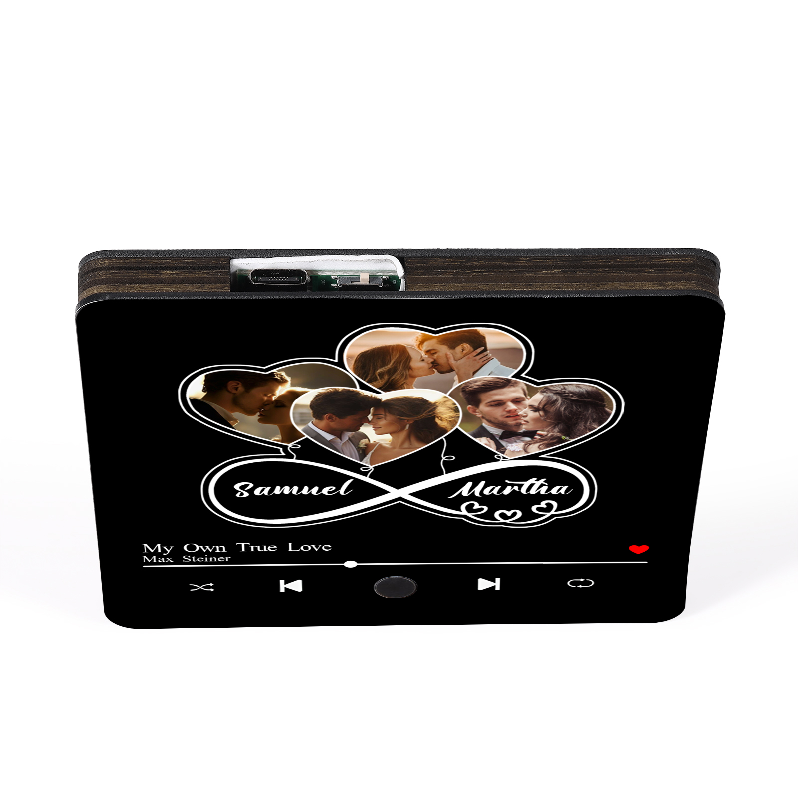 Personalized Music Fridge Magnet – Custom 4 Photos, 2 Names & Favorite Song | Valentine’s Day Gift for Him/Her | Jessemade