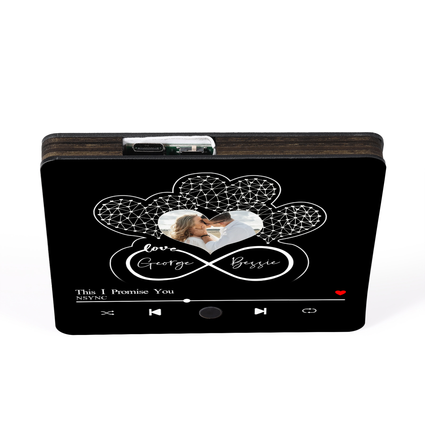 Personalized Music Fridge Magnet with Custom Photo, 2 Names & Song – Valentine’s Day Gift for Him/Her | Jessemade