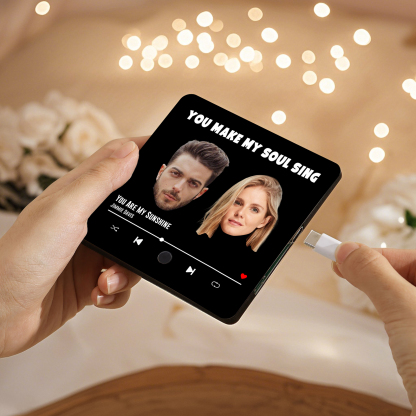 Personalized Music Fridge Magnet with Custom 2 Photo, 1 Text & Song – Valentine’s Day Gift for Him/Her | Jessemade