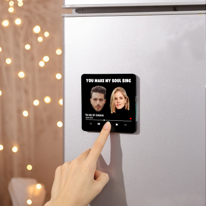 Personalized Music Fridge Magnet with Custom 2 Photo, 1 Text & Song – Valentine’s Day Gift for Him/Her | Jessemade