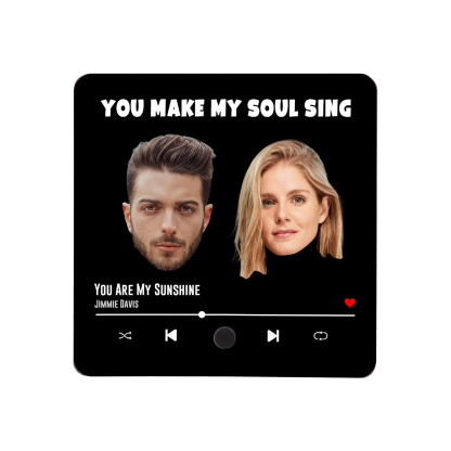 Personalized Music Fridge Magnet with Custom 2 Photo, 1 Text & Song – Valentine’s Day Gift for Him/Her | Jessemade