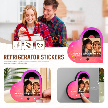 Personalized Couple Fridge Magnets – Customize with Photos and Favorite Songs – Valentine's Day Colorful Home Decor | Jessemade