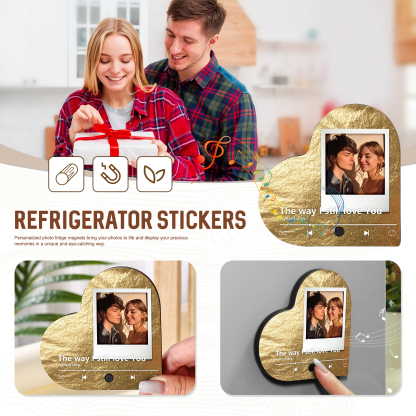Personalized Couple Fridge Magnets – Customize with Photos and Favorite Songs Valentine's Day Home Decor | Jessemade
