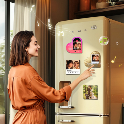 Personalized Couple Fridge Magnets – Customize with Photos and Favorite Songs Valentine's Day Home Decor | Jessemade