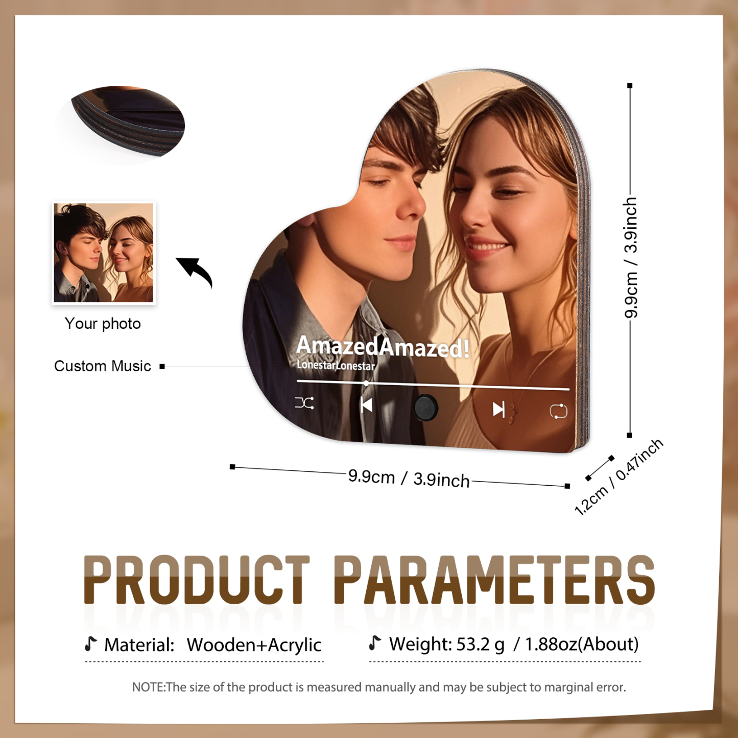 Personalized Couple Fridge Magnets – Customized Photos and Favorite Songs – Home Decorations for Valentine’s Day | Jessemade