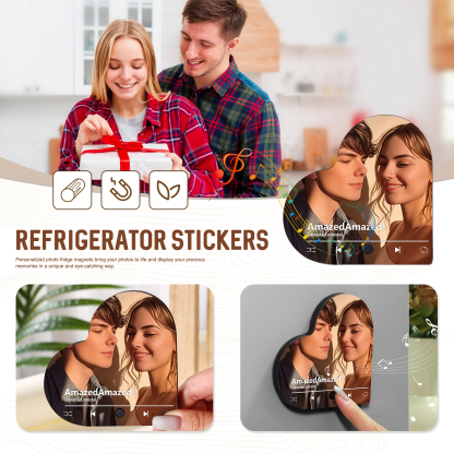 Personalized Couple Fridge Magnets – Customized Photos and Favorite Songs – Home Decorations for Valentine’s Day | Jessemade