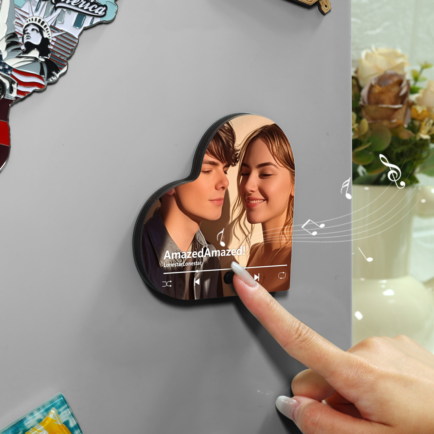 Personalized Couple Fridge Magnets – Customized Photos and Favorite Songs – Home Decorations for Valentine’s Day | Jessemade