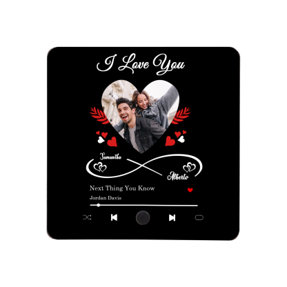 Personalized Photo Fridge Magnet Infinity and Heart Musical Valentines Day Gift