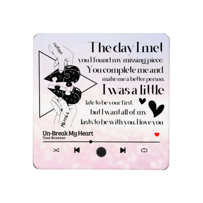 Personalized Fridge Magnet The Day I Met You I Found My Missing Piece Heart Puzzle Valentines Day Gift