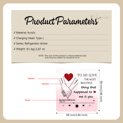 Personalized Fridge Magnet To My Love The Most Beautiful Thing That Happened to Me Is You Valentines Day Gift