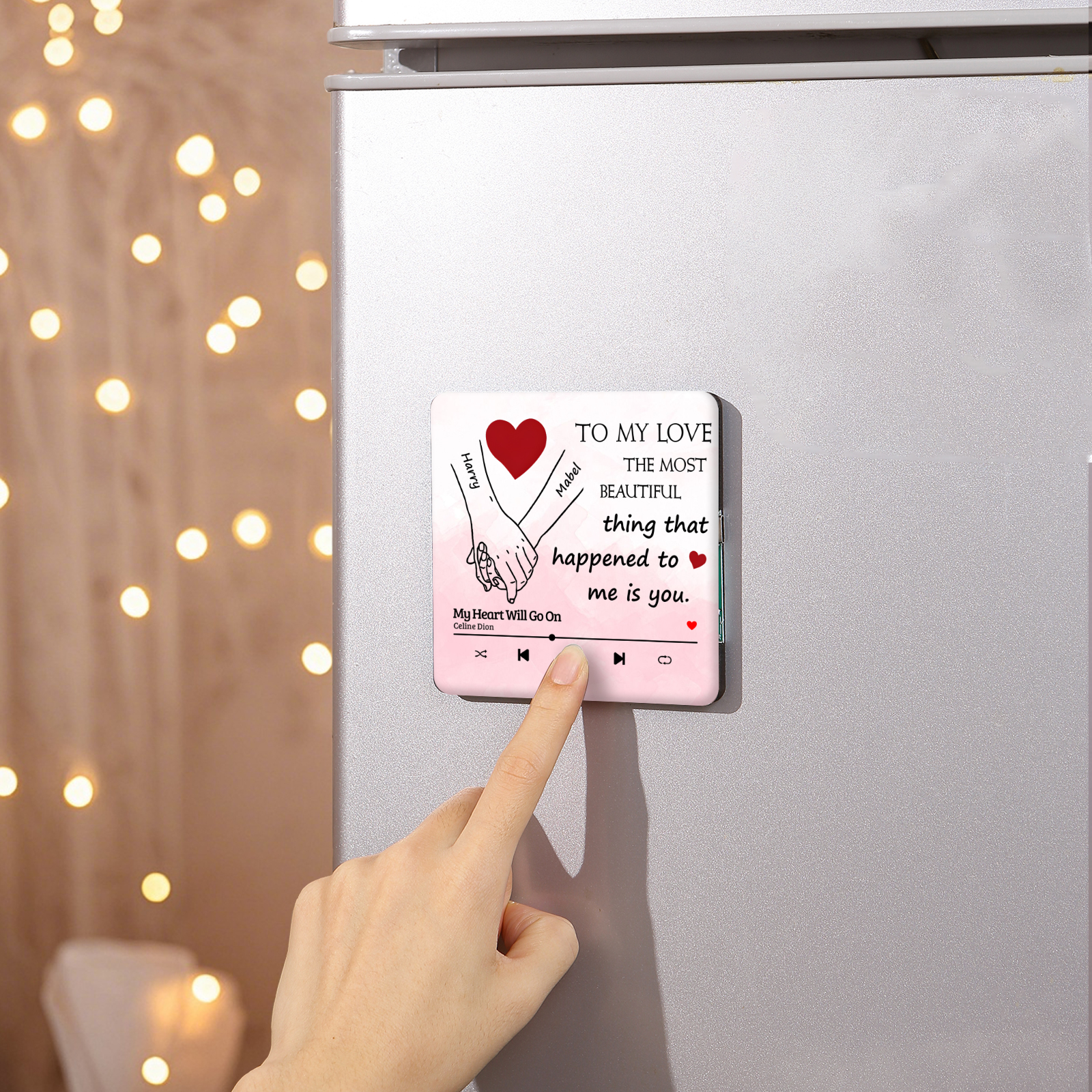 Personalized Fridge Magnet To My Love The Most Beautiful Thing That Happened to Me Is You Valentines Day Gift